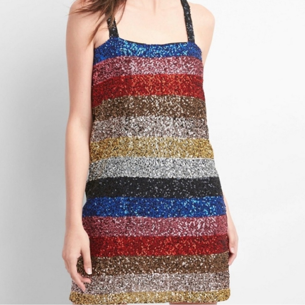 Gap Sequin Sparkly Shift Dress Size XS